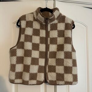 Checkered Sherpa Vest